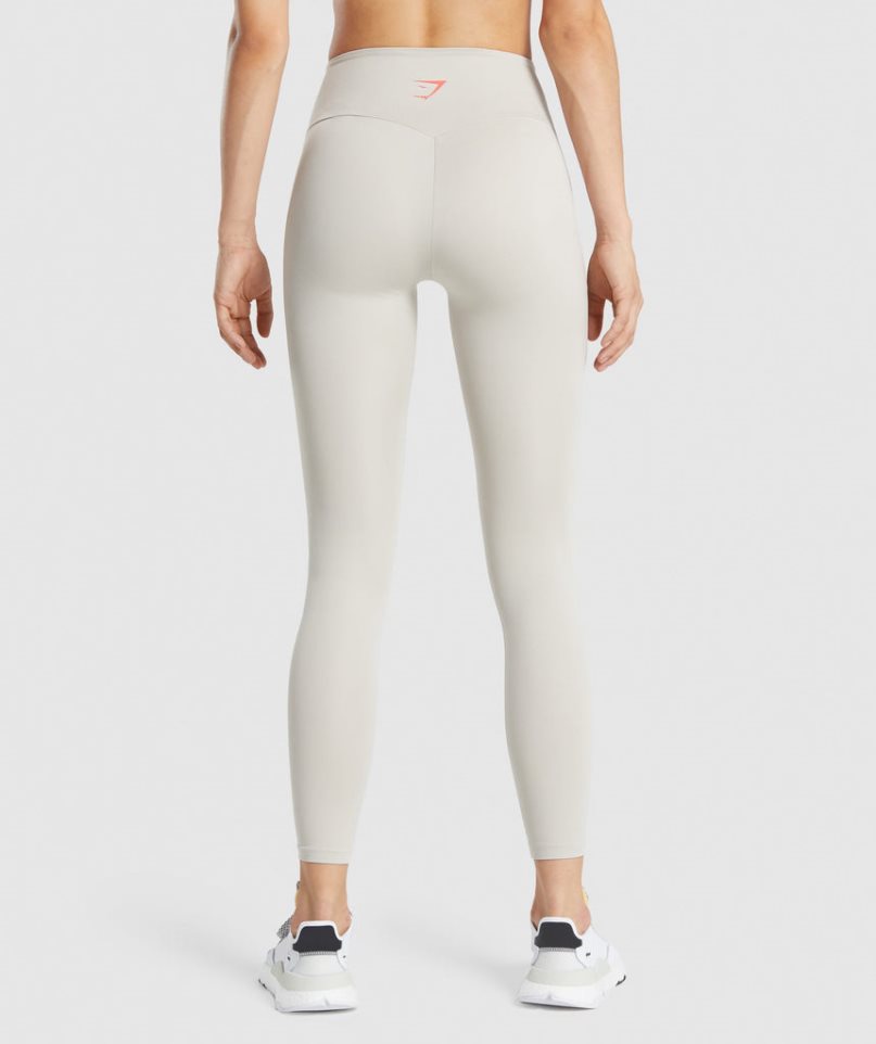 Women's Gymshark Training Graphic Leggings Cream | CA N7536A